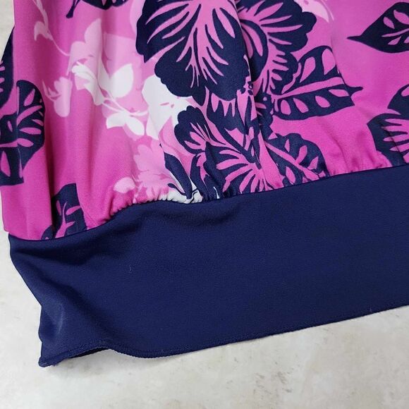 Kim Rogers Floral Leaf Tankini Swim Top Pink Blue Size Large - Picture 13 of 16